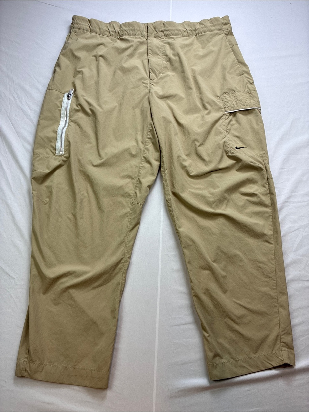 Nike Men's Tan Cargo Track Pants with Zip Pocket
